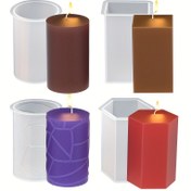 Resim DTOHO Silikon Mum Kalıpları Seti - 1 Adet Silindir, Altıgen ve Küboid Şekillerde DIY Mum Yapımı, El Sanatları Reçinesi, Alçı ve Çimento İçin - Güç Kaynağı Olmadan Kullanıcı Dostu Kalıplar 