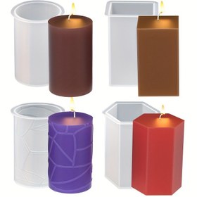 Resim DTOHO Silikon Mum Kalıpları Seti - 1 Adet Silindir, Altıgen ve Küboid Şekillerde DIY Mum Yapımı, El Sanatları Reçinesi, Alçı ve Çimento İçin - Güç Kaynağı Olmadan Kullanıcı Dostu Kalıplar 