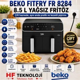 Resim Beko 2400 W Gücüyle ,çekmece Sistemi ve Yapışmaz Kaplaması ile Fitfry Fr 8284 8.5 Lt Yağsız Fritöz 