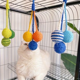 Resim 3'ü 1 arada Sisal Kedi Oyuncu Topu - Kendi Kendine Eğlenceli Tasarımıyla Dayanıklı Çiğneme Oyuncak, Tüm Irklar İçin Etkileşimli Kedi Wand Alternatifi, Pil Gerektirmez, Asıl ve Saklama Kolay, Kedi Oyuncu Topu, Wobblerpet Aksesuarı, Dekoratif Pet Ürün 