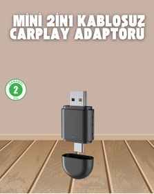 Resim Hnrlıshp Kablosuz Carplay Adaptörü Usb-a & Type-c Uyumlu Hızlı Bağlantı Cihazı 