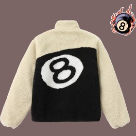 Resim 8 Ball Yünlü Sherpa Ceket - XL / Beyaz 