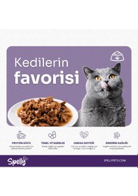 Resim Spelly Pouch Tavuklu Ciğerli Yetişkin Kedi Maması 48 x 85 G 