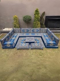 Resim mdhomecarpet Şark Köşesi Minder Takımı | Yer , Sırt Minderi, Etnik Desen, Salon ve Ev İçin 17 Parça Süngerli 