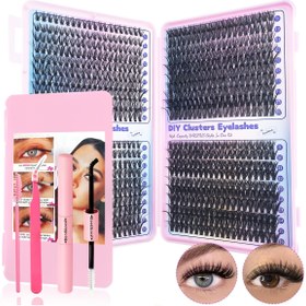 Resim DIY Kirpik Uzatma Kiti - 400/800 adet Bireysel Kirpik, 9-16mm Karışık 30D 40D 50D 60D 80D 100D Lash Bond ve Cımbız ile, Başlangıçlar için Mükemmel, Yeniden Kullanılabilir Hediye Seti, Başlangıç Kirpik Kiti | Çeşitli Kirpik Uzunlukları | Yeniden Kullanılabilir Lash Bond, Kirpik Uzatmaları 