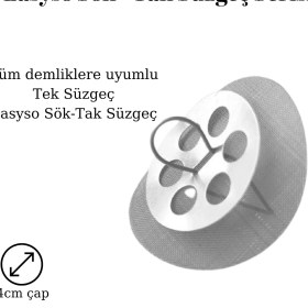 Resim Hepta Collection 2'li Paket Demlik Süzgeci Çay Süzeği Demlik Içi Sök-Tak Desire Set Uyumlu Süzgeç 2023 EASYSO1032 