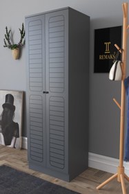 Resim Remaks Fuga 2 Kapaklı Elbise Dolabı - Antrasit Gövde Antrasit Kapak 