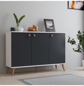 Resim Fernıso Bohem 120 Cm Konsol Beyaz Antrasit 