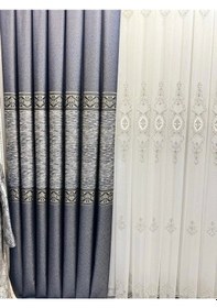 Resim Nivemeshome Likya Ft632120 V-502 Lacivert 1/3 Sık Pileli Fon Perde Apm Lacivert 