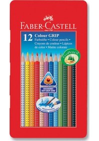 Resim Faber-Castell Grip 2001 Metal Kutu Boya Kalemi 12 Renk 