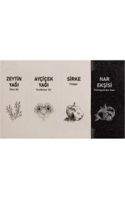 Resim Mediterian Mini Yağdanlık Seti, 250 ml, Su Geçirmez, Kayın Ağaçlı, 3'lü Paket, Renk: Sarı 