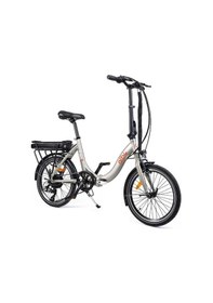 Resim Alba Fold E Premium Katlanır Elektrikli Bisiklet Şampanya Lcd Gösterge 13ah Batarya 
