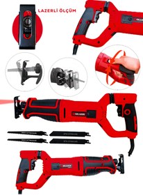 Resim Graizer 1000W 6 Kademe Devir Ayarlı Bakir Sargılı Kemik Kesme Tilki Kuyruğu Testere Lazerli-Kırmızı 