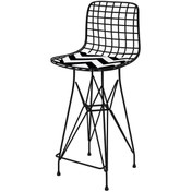 Resim Knsz orta boy tel bar sandalyesi 1 li mağrur syhaldo 65 cm oturma yüksekliği mutfak bahçe cafe ofis 