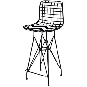 Resim Knsz orta boy tel bar sandalyesi 1 li mağrur syhaldo 65 cm oturma yüksekliği mutfak bahçe cafe ofis 