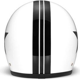 Resim DMD Jet Retro Star White Açık Motosiklet Kaskı 