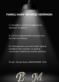 Resim BAYEFENDİ Çift Harfli Gümüş Renk Kol Düğmesi G Harfi 