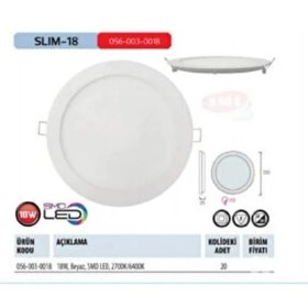 Resim Horoz Elektrik Horoz Electric Slim 18W Beyaz LED Panel 6400K Işık Yönü Özellikleri ile Enerji Tasarruflu 