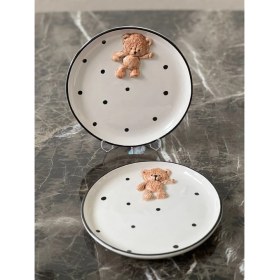 Resim Meggdecor Teddy Bear 2 Adet Kabartma 21CM Tabak 