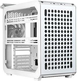 Resim Cooler Master Qube 500 Flatpack – ATX PC kasası, tamamen modüler, 1 x 120 mm önceden yüklenmiş SF fan, dikey GPU tutucu, EATX anakart ve iki 280 mm radyatörü destekler, beyaz 