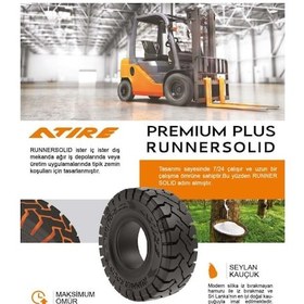Resim 23x9-10 225/75-10 Runner Solid Segmanlı İz Bırakmayan Dolgu Forklift Lastiği 