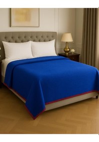Resim Çift Kişilik Düz Pamuklu Battaniye Çift Taraflı 200 X 220 Lacivet 