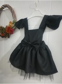 Resim Kız Çocuk Fiyonklu Siyah Tütü Elbise, Doğum Günü Elbisesi, Kız Çocuk Elbise Modelleri 7 Yaş Siyah 