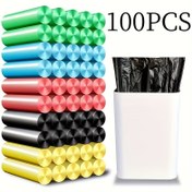 Resim 100 adet Renkli Polietilen Çöp Poşeti - Çok Amaçlı Tek Kullanımlık Poşetler, Ev, Ofis, Araba için Uygun - Yüksek Kaliteli, Katlanabilir Tasarım - 45.01 x 50.01 cm, Ofis Atık Çözümü | Canlı Renkli Poşetler | Dayanıklı Plastik Poşetler 