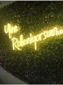 Resim Yine Rolleniyorsun Yazılı Neon Led Tabela Dekoratif Aydınlatma 60x35 Cm Sarı, TYC5SZPA4N169435750386843 