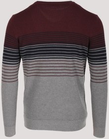 Resim Erkek Triko Bordo Bisiklet Yaka Desenli Slim Fit Pamuklu Kazak Ncs Jeans 3735-bordo Bordo 