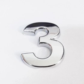 Resim Belle Fusion Mey Ithalat® Cemax 3 Rakamı 3,75 cm Krom Yapışkanlı 