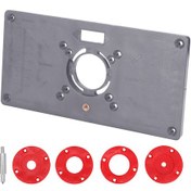 Resim Aubyhe Abs Plastik Yönlendirici Tabla Plakası, 4 Kırmızı Halka Ve Vida Seti İle Ahşap İşleme Aleti 