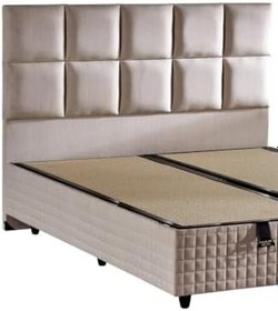 Resim Star Başlık 100 cm Tek Kişilik Krem Keten Kumaşlı Modern Lüks Yatak Başlığı/Baza Başlığı 