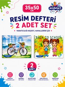 Resim andelart Resim Defteri Spiralli Karton Kapak 15 Yp 35x50 2 Adet 