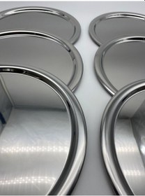 Resim 6'lı Gümüş Yuvarlak Çay Ve Kahve Sunum Tepsisi 22cm 