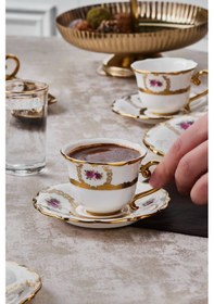 Resim Karaca Royal Bone Elizabeth 6 Kişilik Kahve Fincan Takımı 90 Ml 