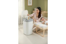 Resim PremiumPort Kokusuz Kendinden Poşetli Akıllı Çöp Kovası Bebek ve Evcil Pedi Için 
