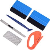 Resim Qingmipy Araç Filmi Ve Vinil Uygulama Seti - 2 Mavi Feltli Squeegee, 1 Uçak Bıçağı, 10 Bıçak Ucu, 1 Güvenlik Kesici, 1 Tırnak Squeegee - Kirpma, Kabarcık Alma, Zarflandırma Araçları 