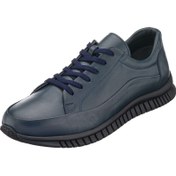 Resim Costo Shoes G1053461 Lacivert Kauçuk Taban Büyük Numara Dana Derisi Rahat Geniş Kalıp Erkek Vip Spor Ayakkabı 