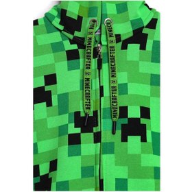 Resim Minecraft Creeper Desenli Fermuarlı Unisex Çocuk Ceket 5 - 13 Yaş 
