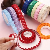 Resim 1.8M/Roll Çok Renkli Kore İdilik Dantel Kendinden Yapışkanlı Kumaş Dantel Dekorasyon 1.8Cm Genişlik, Kendin Yap El Yapımı Dekoratif Malzemeler İçin Mükemmel, Hediye Paketleme Kılavuzu Dekor, Sahne Dekor, Oda Dekor, Ev Dekor, İç Mekan Dekor 