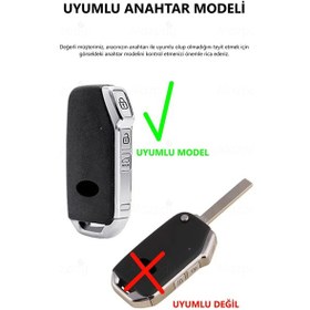 Resim Kia Sportage Seltos Ceed Sorento Cerato Kx5 Kx-cross Forte Soul Parlak Tpu Anahtar Kılıfı Kırmızı 