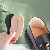 Resim 4 adet Kendinden Yapışkan Topuk Pedleri - Bej, Siyah ve Kahverengi, Hipoalerjenik Polyester, Kaymaz ve Sızdırmaz Tabanlık, Çok Büyük Ayakkabılar İçin, Rahat Ayakkabılar, Dayanıklı Ayakkabılar 