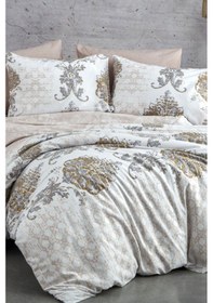 Resim Çift Kişilik Nevresim Takımı Pamuklu Bej Asalet Bej 