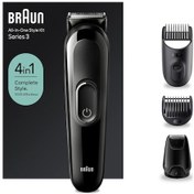 Resim Braun Series 3 Sk3400 Hepsi Bir Arada Şekillendirme Seti, 4 Ü 1 Arada Erkek Bakım Kiti 1 - 2 Saat 