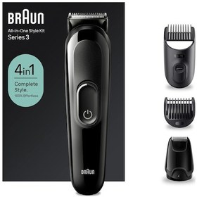 Resim Braun Series 3 Sk3400 Hepsi Bir Arada Şekillendirme Seti, 4 Ü 1 Arada Erkek Bakım Kiti 1 - 2 Saat 