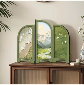 Resim Fochsia Büyük Ahşap Renkli Masaüstü Dekoru Giriş Komodin Aksesuarı Ekran Sanat Ürünü 