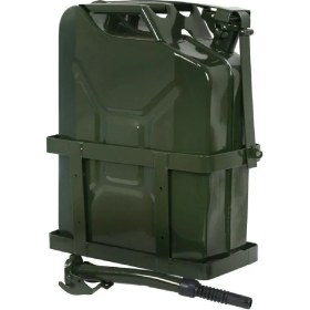 Resim Biterse 3 Lü Yakıt Ekipman Seti 20 Litre Çelik Benzin Bidonu + Kilit Mekanizmalı Sabitlenebilir Sepet + Doldurma Borusu Aparatı 