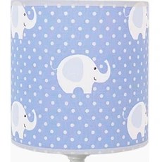 Resim Şenay Aydınlatma Çocuk Odası Masa Lambası Kumaş AbajurMavi Fil 