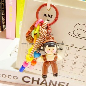 Resim Silver1 Zarif Anti-Kayıp Araba Anahtarlık Okul Çantası Çekicilik Bebek Yaratıcı Erkek ve Kadın Çift Yıldız Ayı Anahtarlık (Yurt Dışından) 